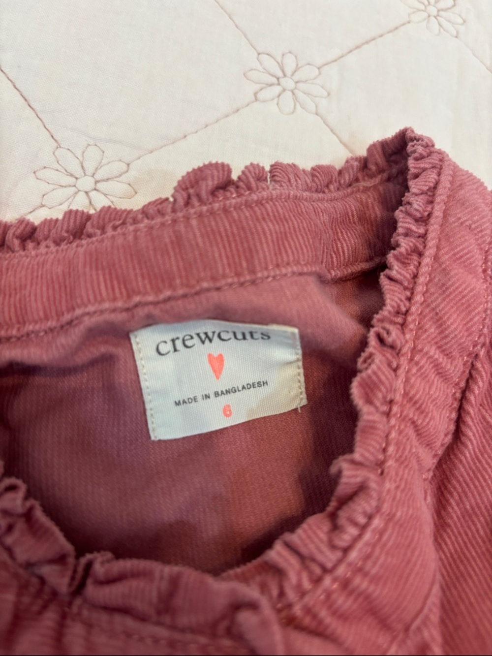 Girls' Corduroy Tiered Button-Front Dress in Dusty Rose - Picture 2 of 4